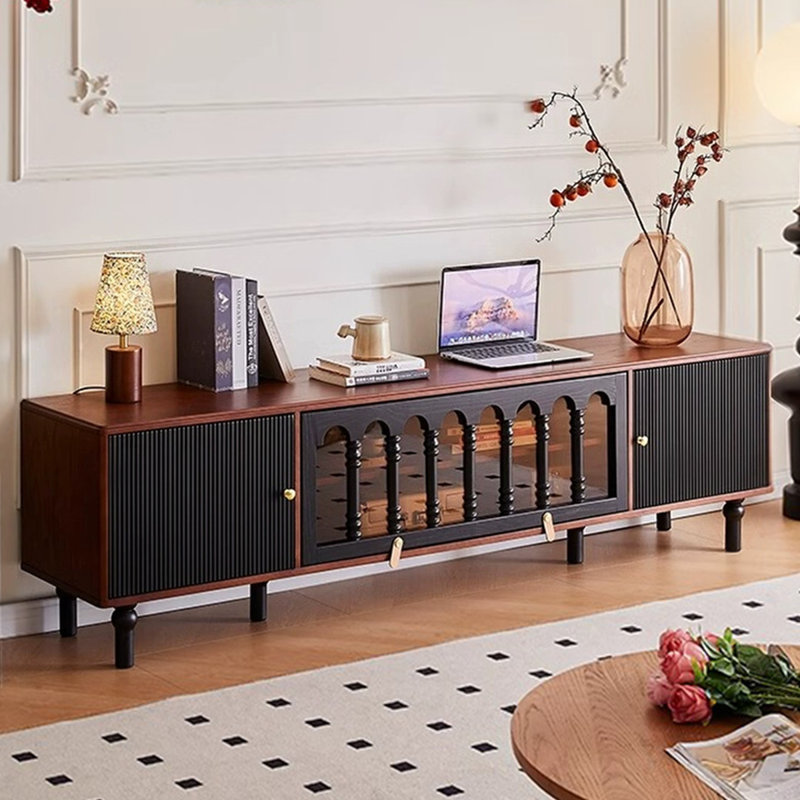Meuble télé moderne en bois massif brun