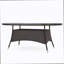 Ensemble de salle à manger d'extérieur en osier 7 pièces, table en rotin et chaises pour 6 pour terrasse, terrasse, porche, brun et noir