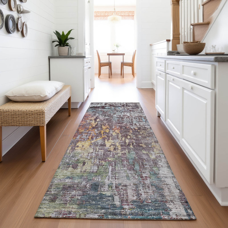 Premium Machine Washable Kelton AMF1237 Modern Rug, Runner 2'3" x 7'6"