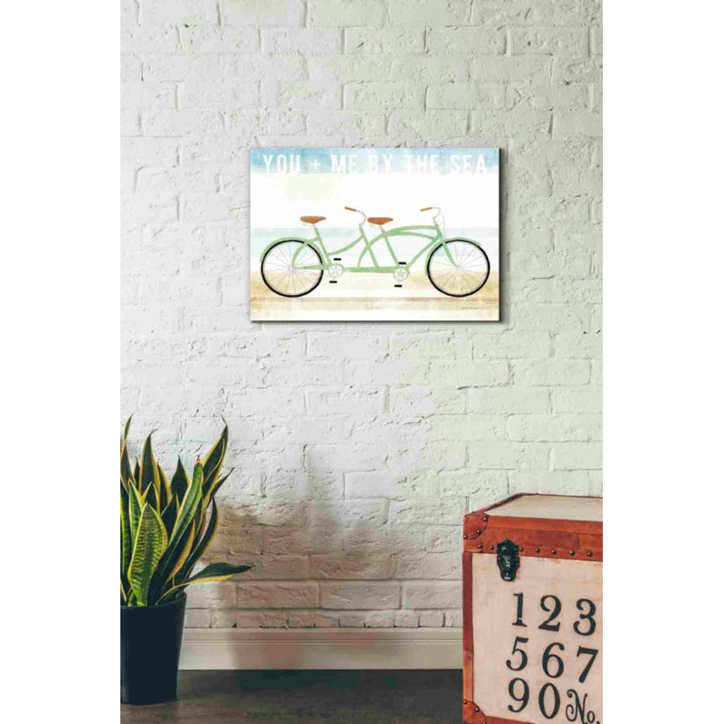 «Beach Cruiser Tandem v2» par Michael Mullan, art mural sur toile, H 18 po x l 26 po x P 0,75 po