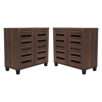 Lismore 2-Door Shoe Storage Cabinet (Set of 2) – Holds 24 Pairs