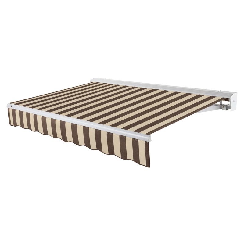 Auvent de patio rétractable avec capuchon Awntech Destin, Rayures brun / brun clair, l 14 po x P 10 po, Manuel