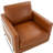 Lincoln Modern Leather Accent Chair with Stainless Steel Base – Contemporary Boxy Armchair, Single Seater Side Chair for Living Room, Bedroom, Office & Lounge-724137686-797541885