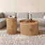 Round Fluted Coffee Table Set With Sliding Tambour Door And Storage-85220706