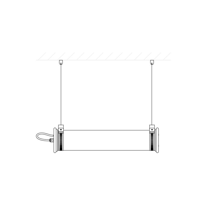 2 - Light Pendant, Gold, 4.9213" H x 20.4724" W x 4.9213" D