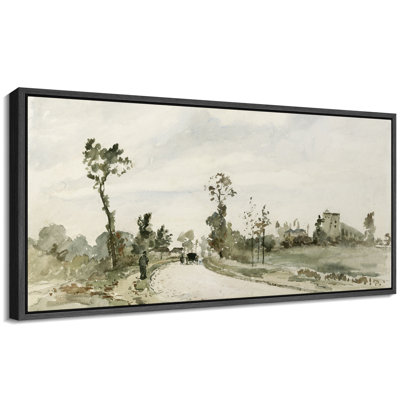 Paysage de campagne paisible à l'aquarelle