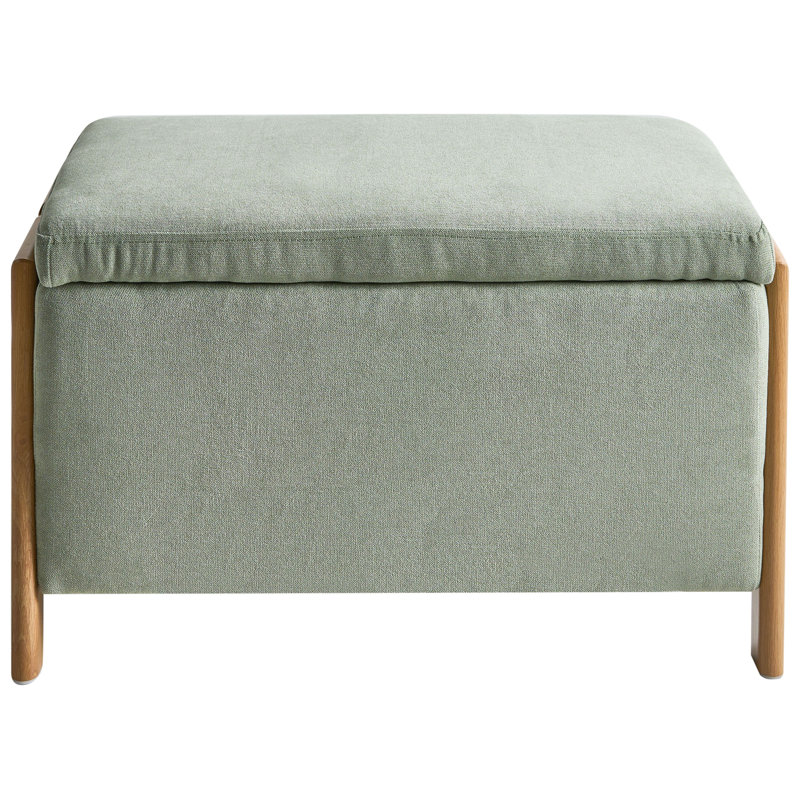 Taheem Fabric Upholstered Storage Bench, Light Green