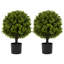 Ensemble de 2 arbustes artificiels en pot, topiaires en buis artificiel, pour porte d'entrée et terrasse, 56 cm de verdure réaliste pour la maison, le bureau ou l'entrée.