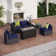 Wicker 4 - Person Modular Patio Conversation Sets with Cushions