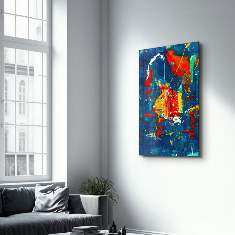 Élégante peinture murale en verre trempé de 13,8 po x 21,7 po | 100% verre trempé, épaisseur: 0,16 pouce | Imprimé UV pour des couleurs éclatantes | Parfait pour la décoration intérieure, le salon et les espaces de bureau