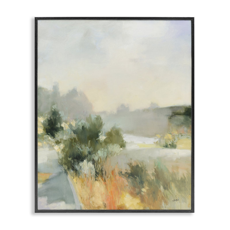  Le long du chemin, estampe numérique du paysage par Julia Purinton, H 14 po x l 11 po, Giclée encadrée noir minuit