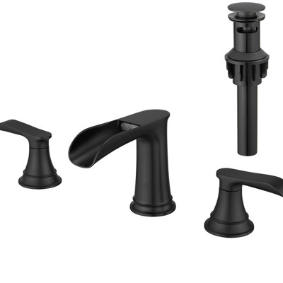 Robinet de salle de bain à 3 trous pour lavabo - 8 pouces avec passe-tringle et robinet de vidange