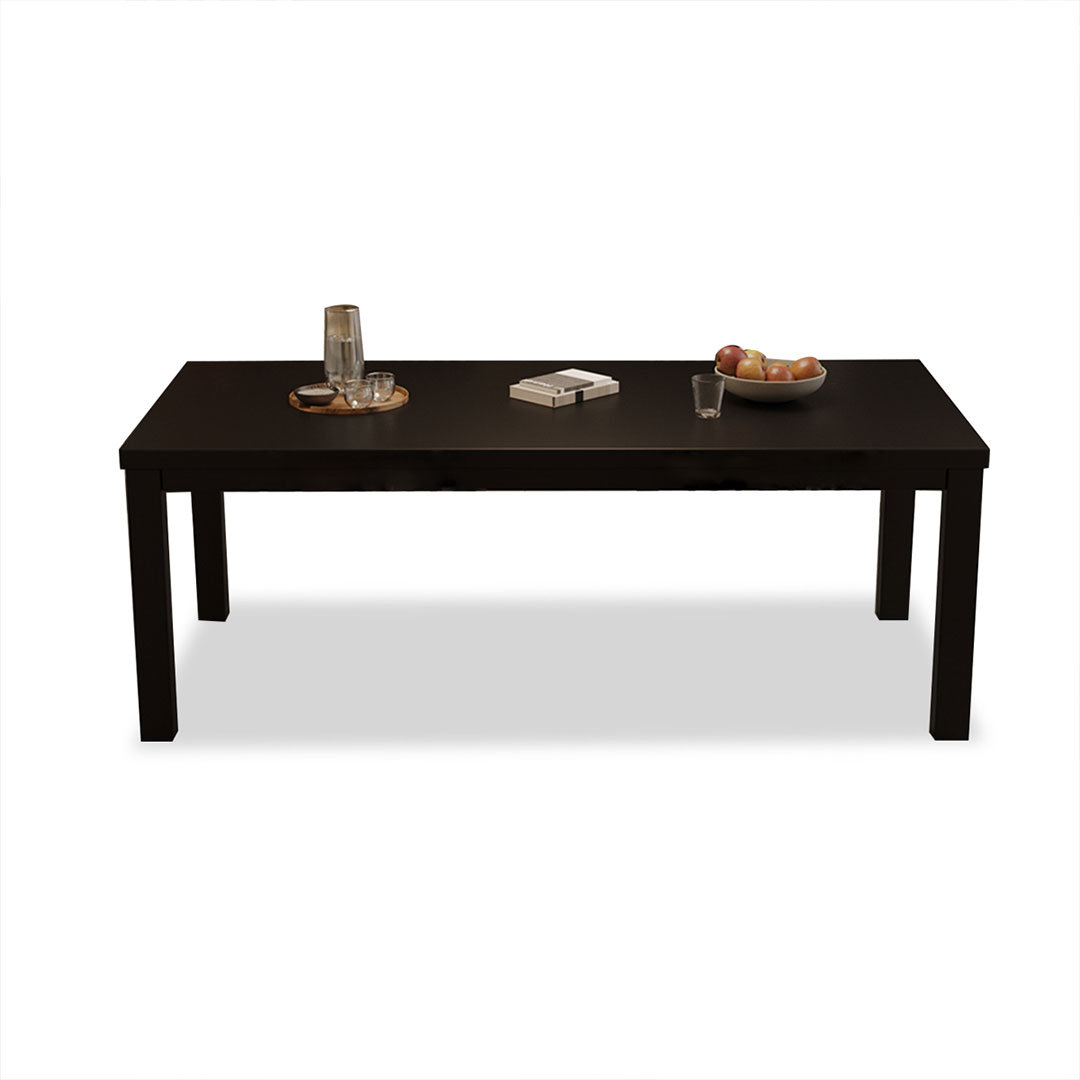 Hokku Designs Black Rectangular Solid Wood Dining Table | Wayfair