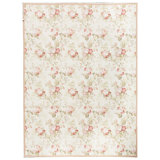 Wool Floral Area Rug in Ivory/Pink/Light Green