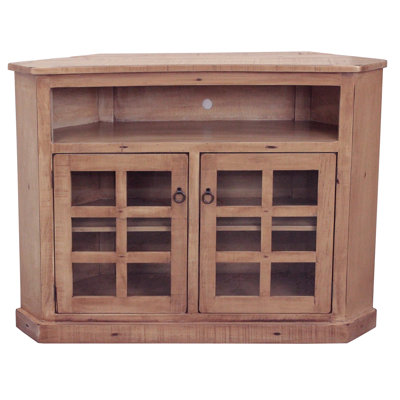 Meuble télé de coin en bois massif pour téléviseur de 65 po ou moins Roisin
