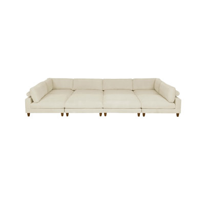 Large Seating Corduroy Modular Sectional