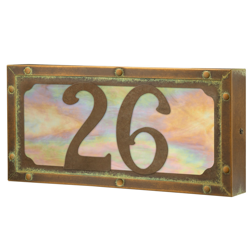 Plaque d'adresse murale personnalisable 12 à 1 à 3 chiffres, Nouveau vert / or