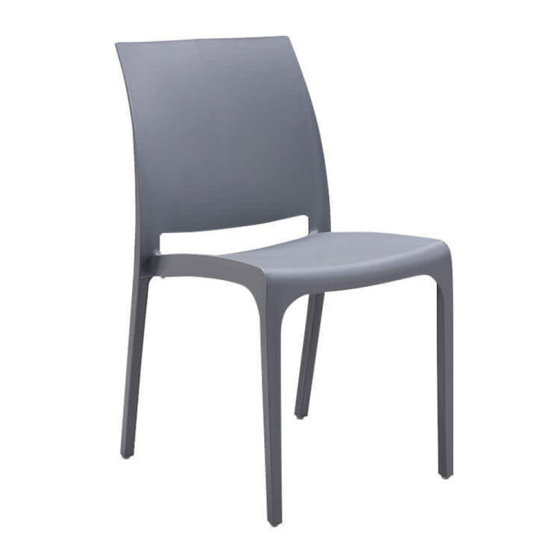Amyree Patio Dining Side Chair, Light Grey