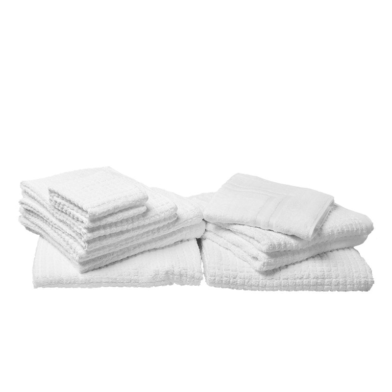 Aaban Midweight Waffle Mulit-Size Set, White
