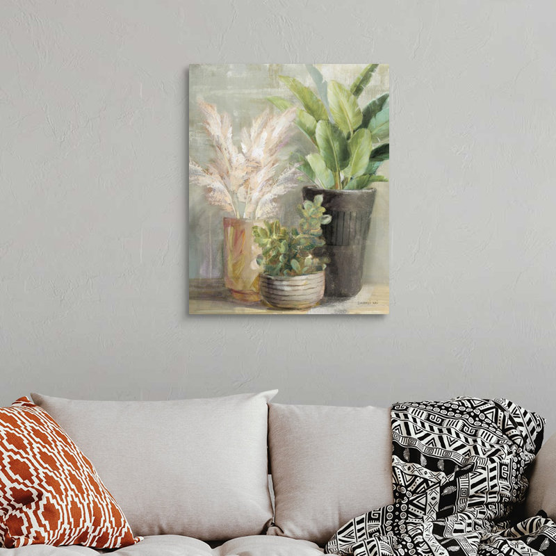 Art mural sur toile, "Jardin intérieur III", Toile tendue, H 45 po x l 36 po x P 1,25 po
