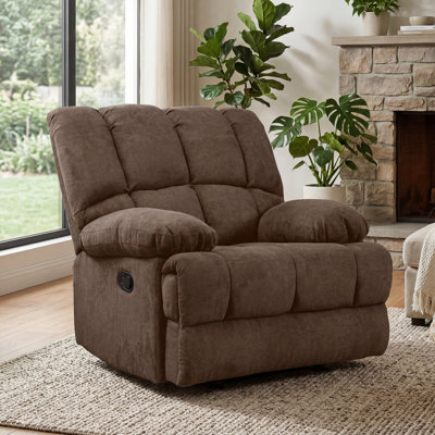 Batholo 42.9" Wide Modern Manual Glider Upholstered Recliner