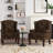 Duward Upholstered Cranberry Linen Wingback Accent Chair with Rolled Arm and Solid Wood Leg (Set of 2)-1907804322