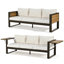 Ensemble de conversation d'extérieur en aluminium 4 pièces, ensemble de conversation pour 5 personnes avec canapé 3 places, 2 fauteuils et table basse-129990986