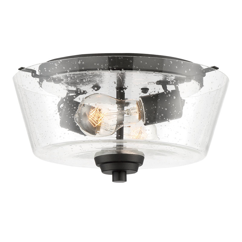 Witte Glass Flush Mount, Espresso