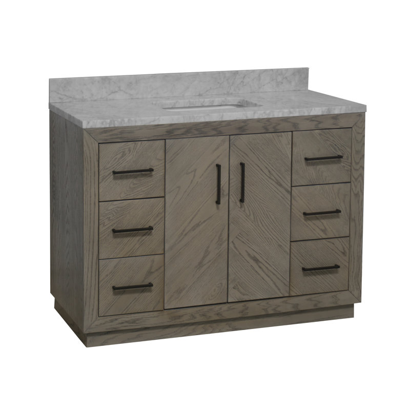 Ensemble de meuble-lavabo simple 48 po Sadelle, Chêne gris