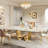Behesh 78.74" Luxury Rectangle Sintered Stone Dining Table with Stainless Steel Base for 8-10  ( Included Two Packages, One Package for the Table Top and One Package for the Base）