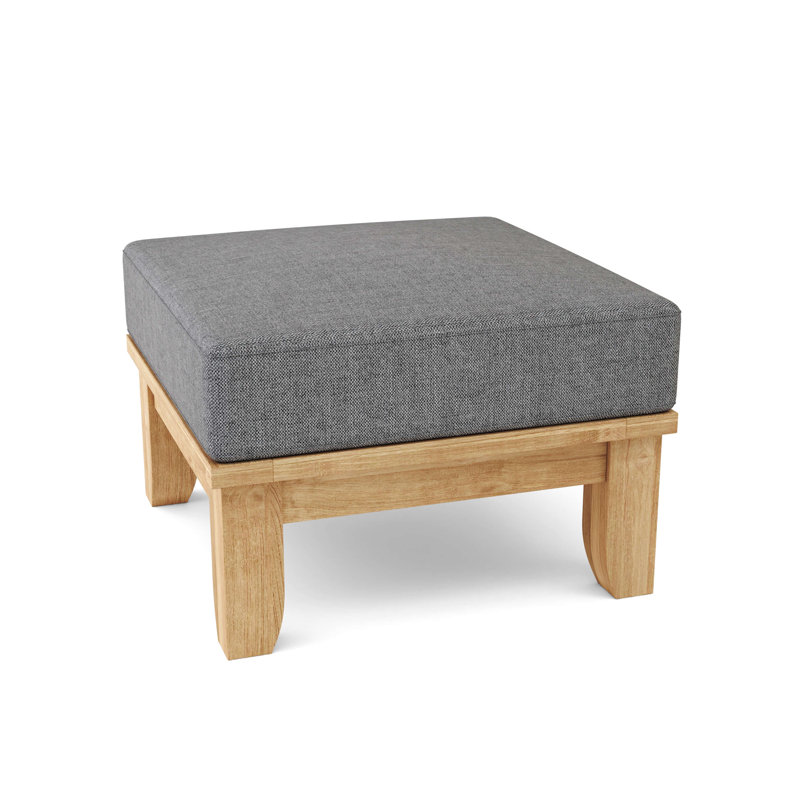 Luxe Outdoor Teak Ottoman