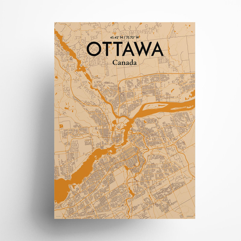 «Ottawa City Map», impression, H 27,6 po x l 19,7 po
