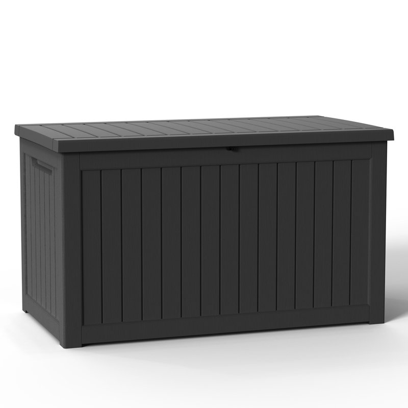 Coffre de terrasse verrouillable en résine résistant à l'eau 270 gallons, Noir