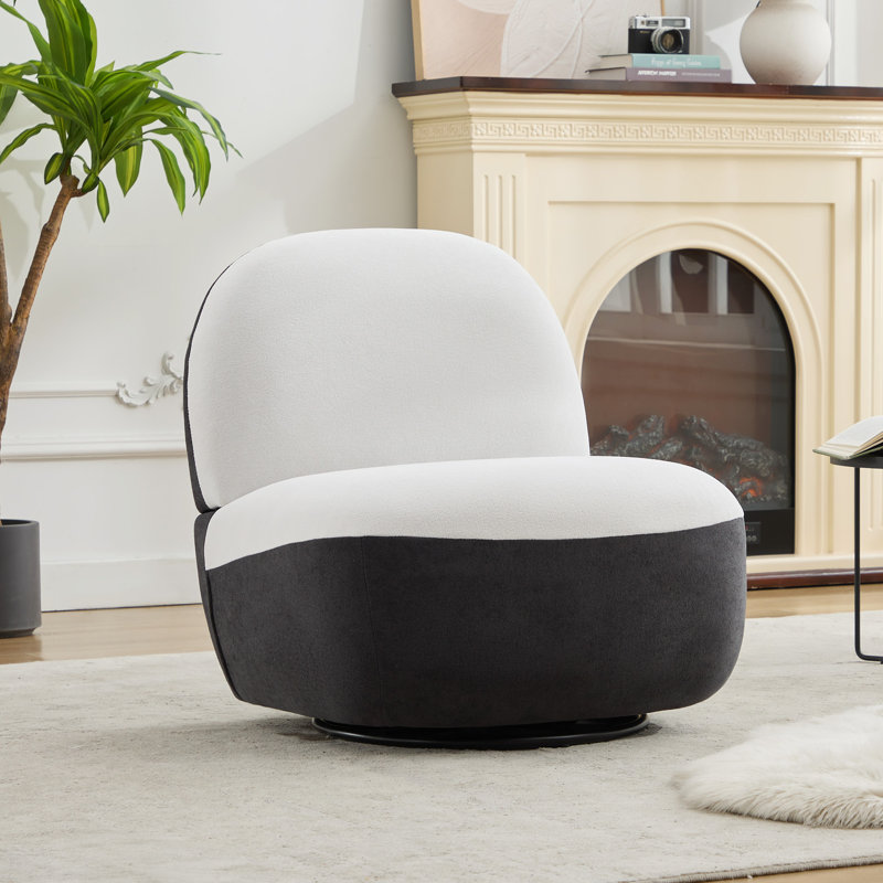 Chaise d'appoint pivotante rembourrée, Chenille grise foncée