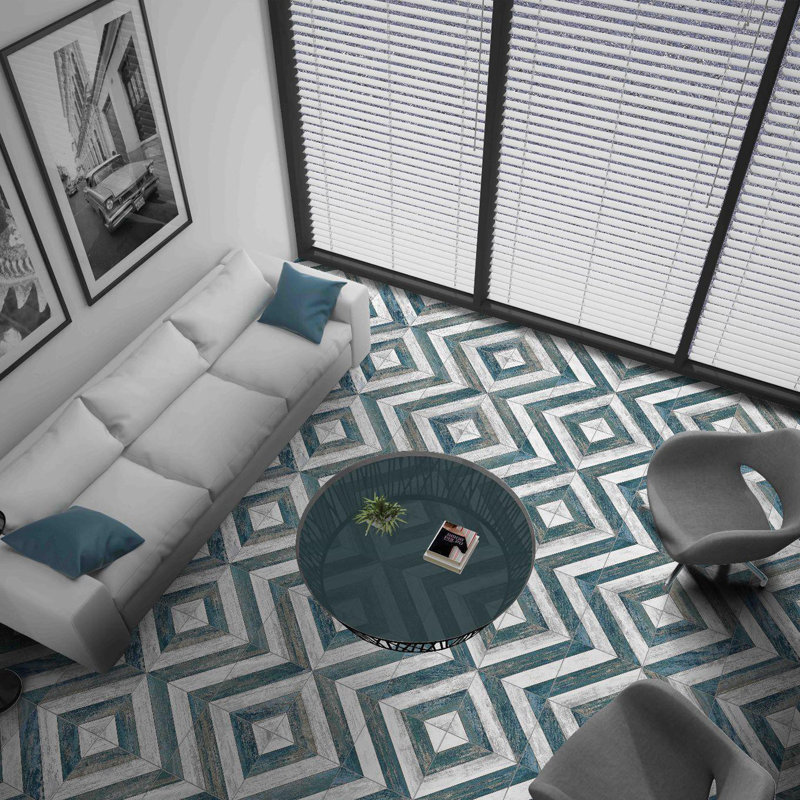 Cassis Sete 10" x 10" Porcelain Wall & Floor Tile, Blue
