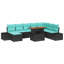 Ensemble de canapé de jardin avec coussin 9 pièces vidaXL noir et bleu sarcelle