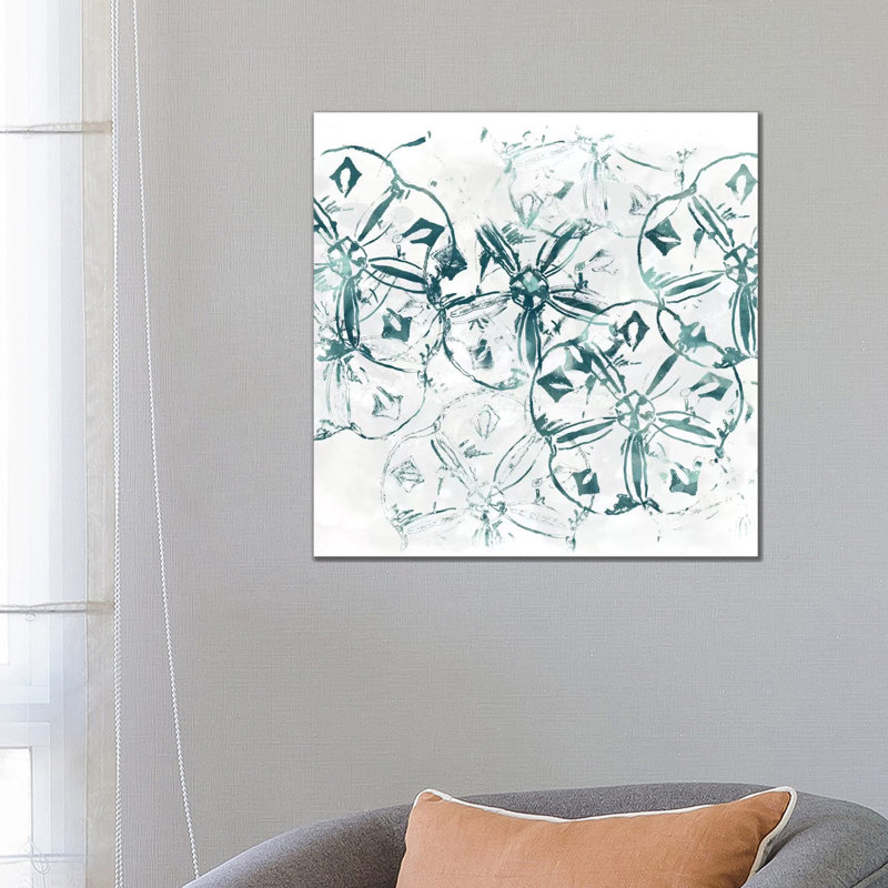 Sealife Batik VIII by June Erica Vess - Wrapped Canvas Painting, 66.04 cm H x 66.04 cm W x 3.175 cm D