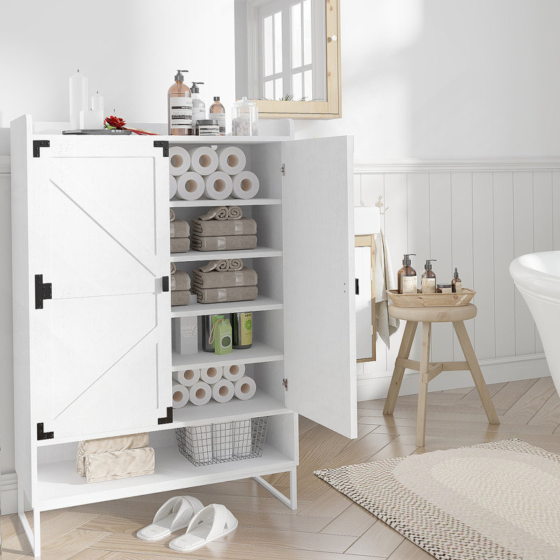 Shoe Cabinet With Doors, 6-Tier Shoe Storage Cabinet With Adjustable Shelves