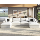 Modechai Sectional Sofa, 152? Down Filled Sofa, 6 Seats U Shaped Couch with Chaise, Ottoman