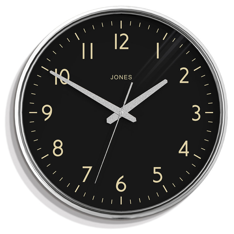 Metal Wall Clock, Black