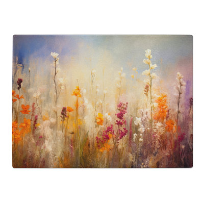 Wildflowers Photograph 8K  Glass Chopping Board