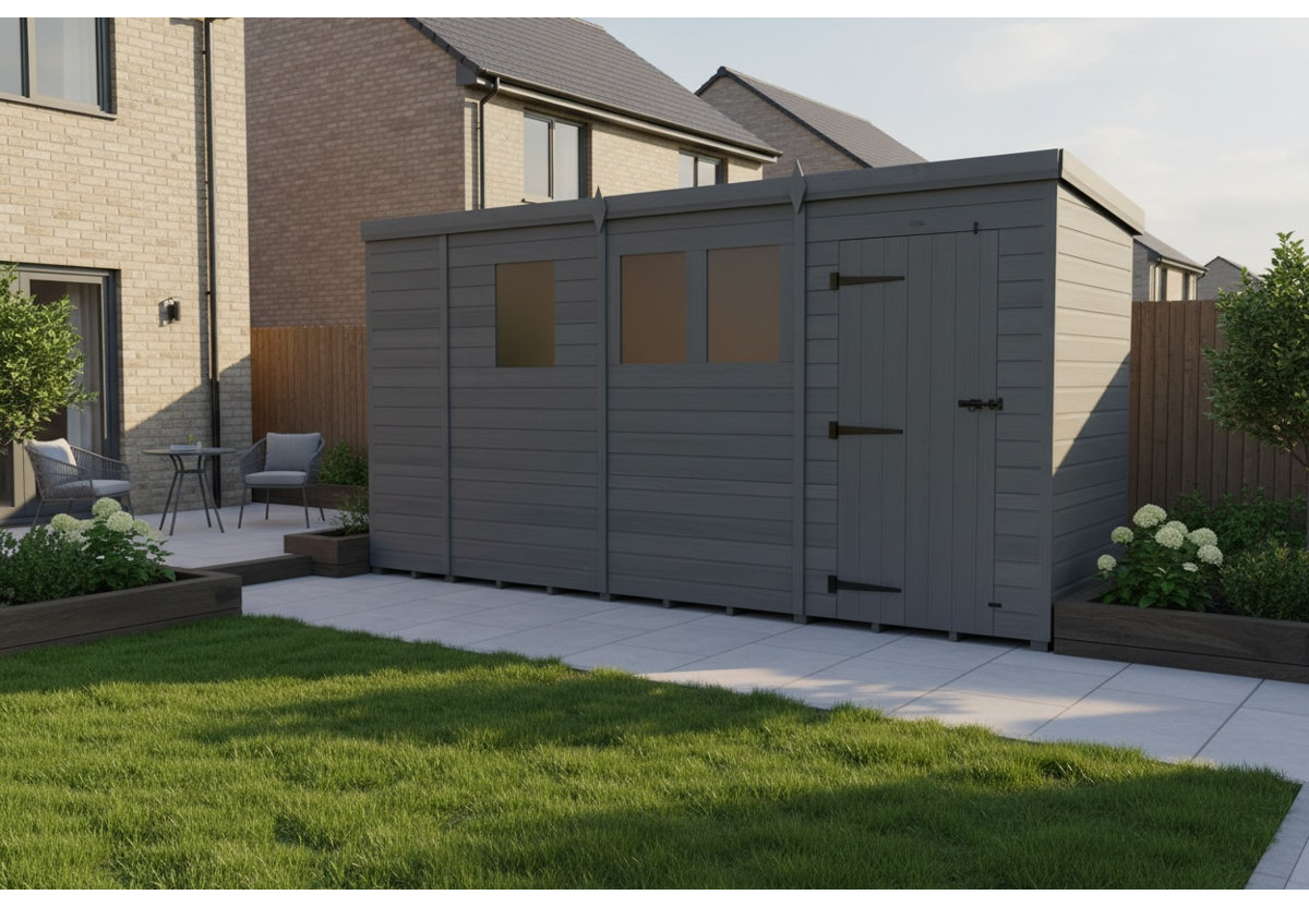 Total Sheds 14x4 PENT COMPOSITE SHED | Wayfair.co.uk
