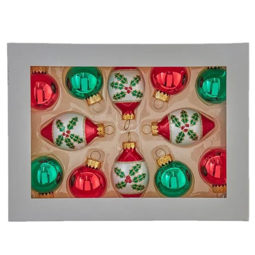 Glass and Finial Ball Ornament Kurt Adler