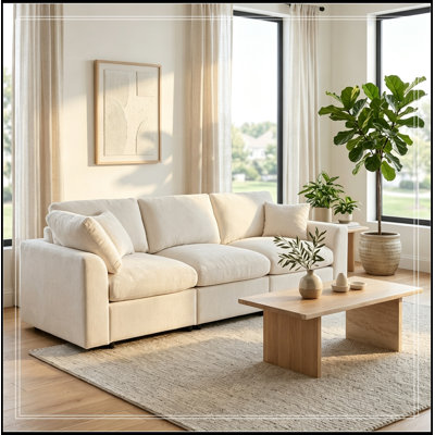 Chenille Kring avec cadre en bois et coussin décoratif