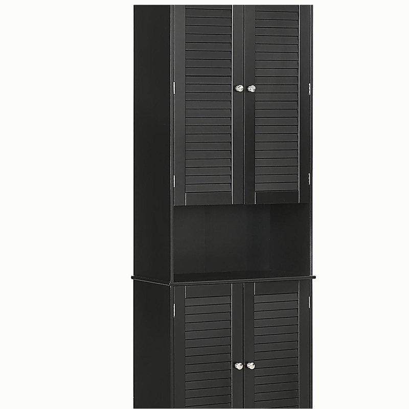 Bathroom Storage Cabinet with Doors and Shelf Adjustability, Freestanding Bathroom Linen Cabinet with 2 Cabinets and Countertop