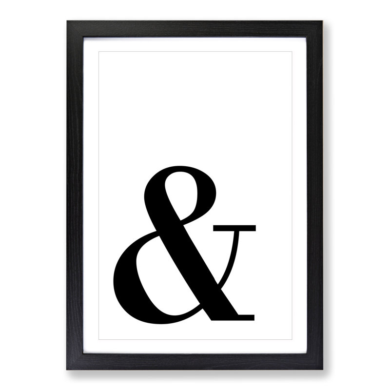 And - Picture Frame Typography, Black, 36cm H x 27cm W x 2cm D