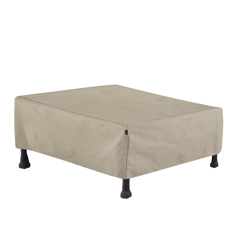 Modern Leisure Chalet Patio Ottoman/Coffee Table/Fire Pit Cover, 48"L x 25"W x 18"H, Beige