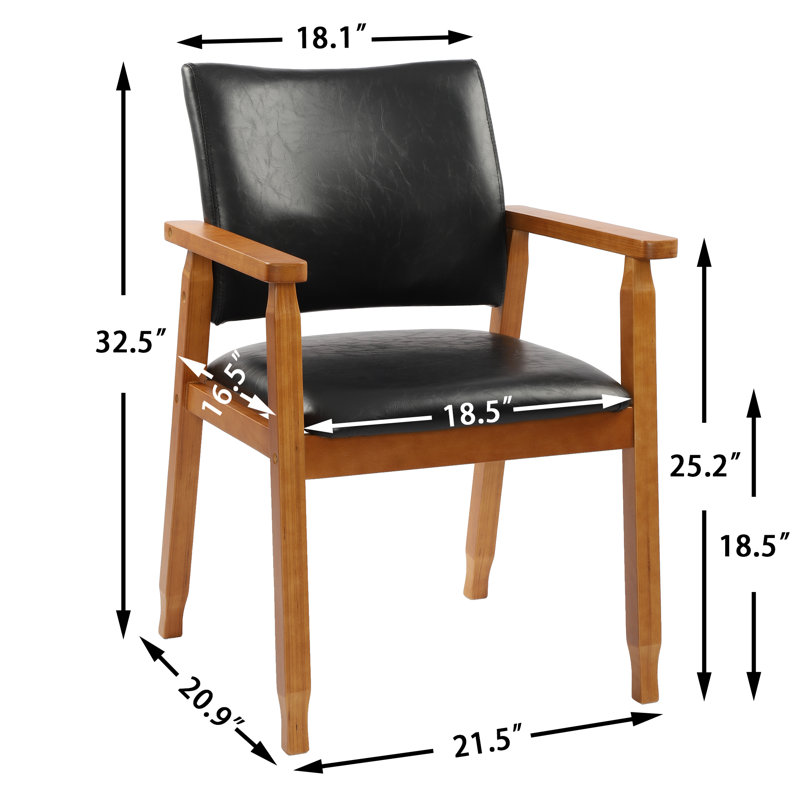 Chaise rembourrée Artell H 18,5 po, Polyuréthane noir