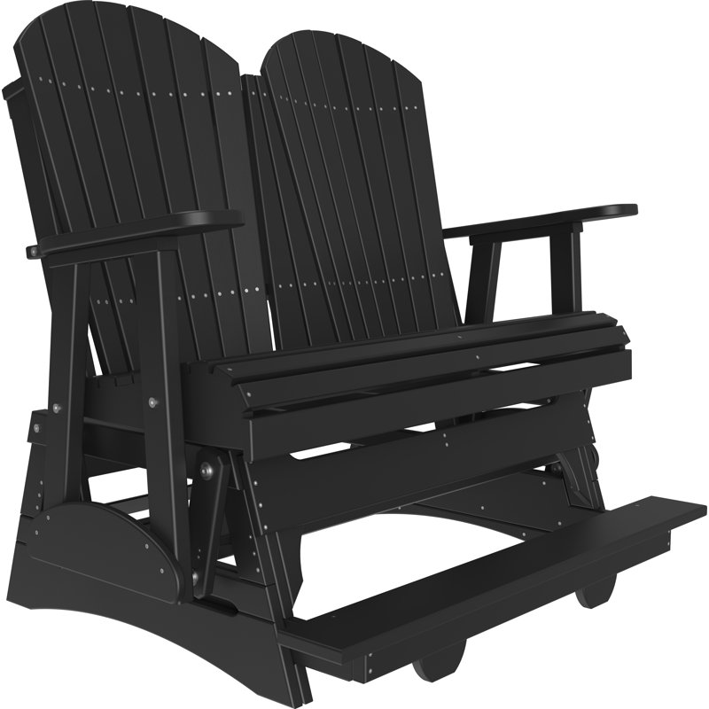 Banc d'extérieur coulissant en polywood, Noir