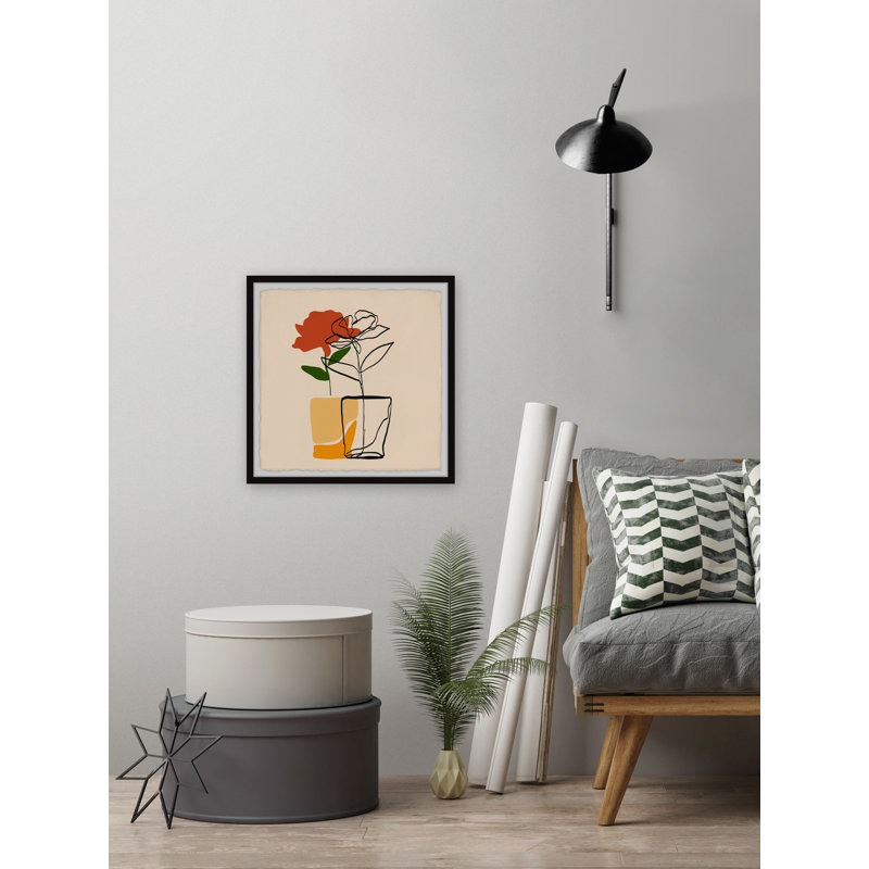 A Single Flower by Marmont Hill - Single Picture Frame Print, 30cm H x 30cm W x 3.81cm D